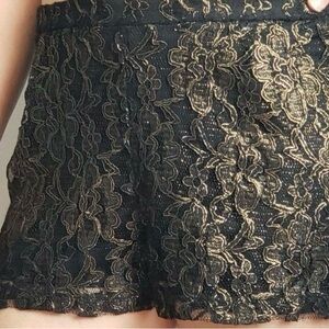 Nordstrom brand “Lush” Black and gold Lace Shorts s M